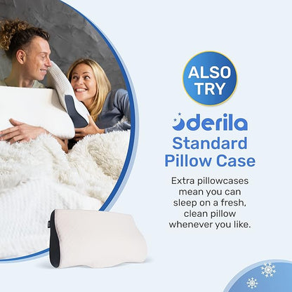 Derila Cooling Pillowcase Optimal Temperature Control for Your Memory Foam Pillow for Perfect Sleep. Quality Material White Pillow Cover