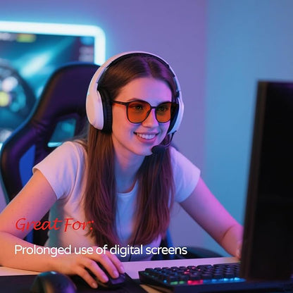Sleep Blue Light Blocking Glasses for Men and Women, Computer Gaming Glasses Anti Eyestrain & UV Glare