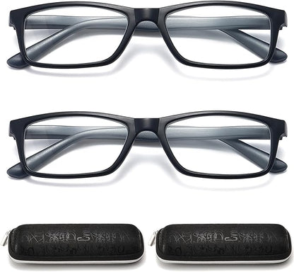 Reading Glasses Blue Light Blocking for Men Women,Rectangular Frame Computer Readers with Spring Hinge