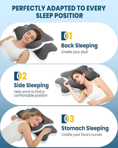 Cooling Pillow for Neck Support, Adjustable Cervical Pillow Cozy Sleeping, Odorless Ergonomic Contour Memory Foam Pillows, Orthopedic Bed Pillow for Side Back Stomach Sleeper