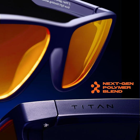 Titan Gaming Glasses, Blue Light Blocking, Night Driving Glasses for Men, Computer Protection Christmas Gift for Gamers