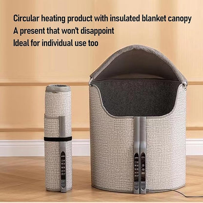 Zunate Foldable Leg Warmer With Soft Blanket, Small Personal Space Heater with Smart Timing and Temperature Control, Electric Space Heater with Two Heating Modes for Office Home (US Plug 110V)