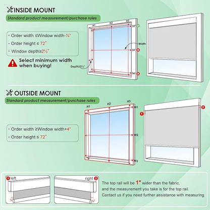 Electric Blinds with Remote for Windows Smart Motorized Blackout Blinds Custom Remote Roller Shades Cordless Automated Blind Compatible with Alexa Google Tuya (Grey-Custom,Custom Size)