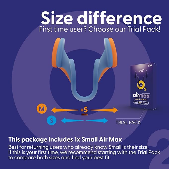 Airmax Nasal Dilators - Anti Snore Device - Small - 6-Month Relief - Cure for Snoring - Recommended by Physicians - Blue - One-Pack