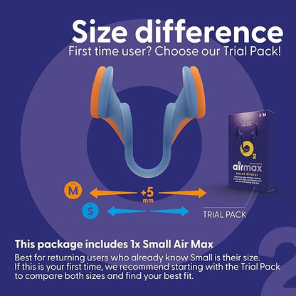 Airmax Nasal Dilators - Anti Snore Device - Small - 6-Month Relief - Cure for Snoring - Recommended by Physicians - Blue - One-Pack
