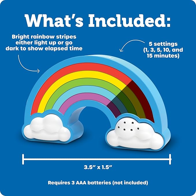 Learning Resources Rainbow Visual Timer - Time Management for Children, Audio and Visual Alarms, Schedule for Kids, Social Emotional Learning Skills, Countdown for Teachers, Classroom Must Haves