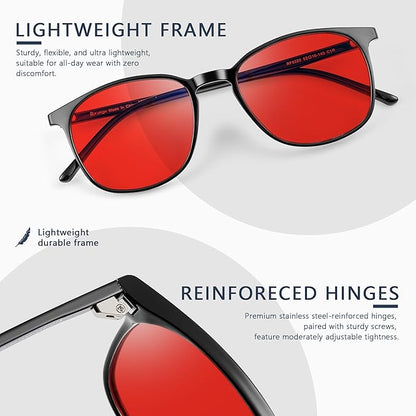 Sleep Blue Light Blocking Glasses for Men and Women, Computer Gaming Glasses Anti Eyestrain & UV Glare