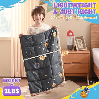 anfie Weighted Lap Pad 2 Pounds, Weighted Blanket (20"*30") Cooling Blanket for Sleeping,Weighted Throw Blanket for Travel Indoor Outdoor (Space Grey)