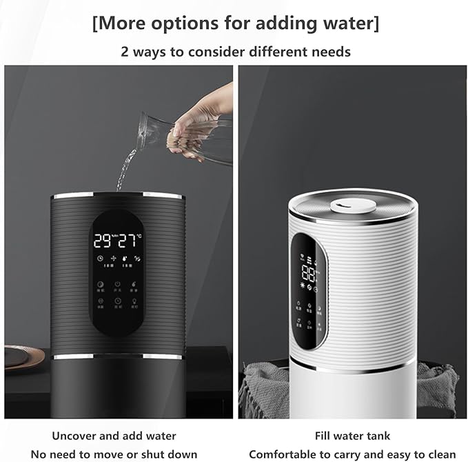 Floor-standing Air Humidifier for Home Living Room and Bedroom with Water Pump Smart WIFI Humidifier Large Capacity Large Mist Volume UV Purification Atomizer (Black)