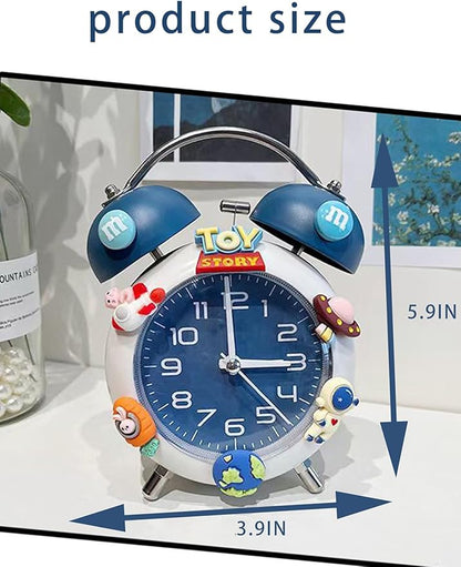 Alarm Clock for Kids, Analog Clock for Kids, Alarm Clocks for Bedrooms Heavy Sleepers with DIY Astronaut Sticker Accessories for 5-16 Year Old Boys Gifts (Blue)