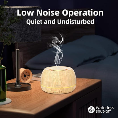 300ML Essential Oil Diffuser 8 Hours Run Time, Aromatherapy Diffuser with Remote Control,7-Color LED for Home