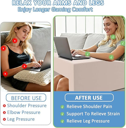 Lap Pillow Desk - Gaming Pillows for Lap, Multi-Functional Reading&Book Pillows and Machine Washable Desk Pillow for Napping, Work & Sofa Couch Use