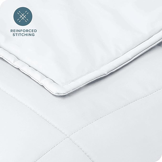 Bare Home Weighted Blanket Twin or Full Size 10lb (40" x 60") - All-Natural 100% Cotton - Premium Heavy Blanket Nontoxic Glass Beads (White, 40"x60")