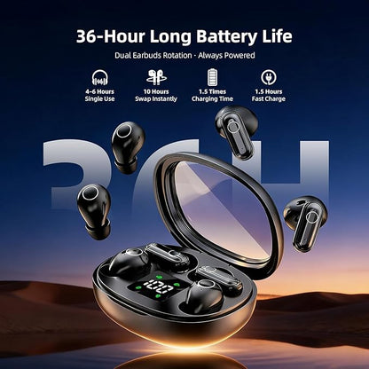 Mini Wireless Sleep Earbuds for Small Ears – Invisible, Low Profile Sleep & Work Earbuds, Tiny Discreet in-Ear Headphones, Discreet in-Ear Earphones for Small Ear Canals (Black)