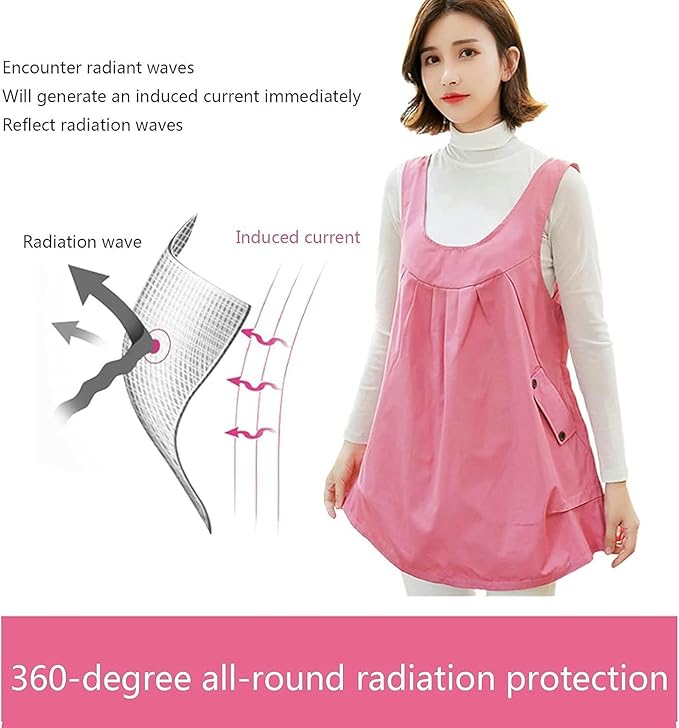 EMF Maternity Clothing,Radiation Protection Maternity Clothing Fabric Conductive Stretchable Breathable for RF/LF Blocking/Shielding,Blue-XL