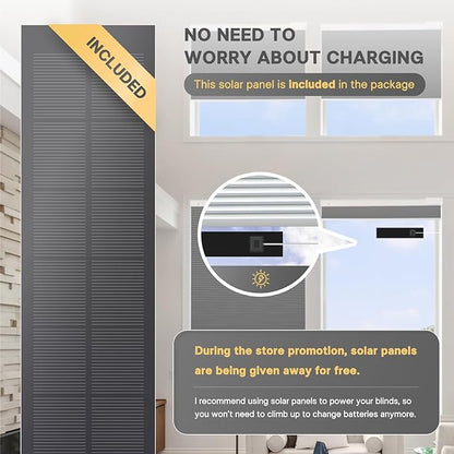CINONEKO Custom Size(21-69"W x 22-93"H) Motorized Cellular Shades,No Drill Smart Honeycomb Blinds【Free Solar Powered】Automatic Blinds for Indoor Windows Cordless Electric Shades Compatible with Alexa