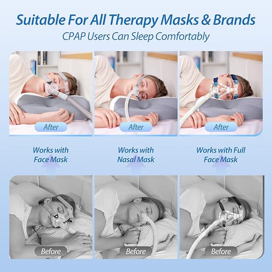 HOMCA CPAP Pillow for Side Sleeping, CPAP Nasal Pillows for All CPAP Masks Users to Reduce Air Leaks & Masks Pressure, Neck Support Pillows for Sleeping for Neck Pain Relief