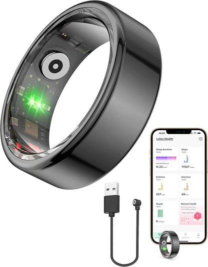 Vital Health Smart Ring for Women Black Vital Health Ring Smart Rings for Men with Fitness Tracking, Sleep Monitor, Activity Tracking, App (Size 10)