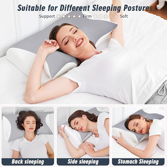 Ergonomic Orthopedic Pillow Pillows for Neck and Shoulder Pain Sleep apnea Best Sleeping Memory Foam deep Support Cervical