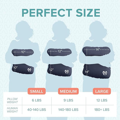 Calmier - 12 lb Sensory Weighted Pillow - Glass Bead Filled Hug Pillow - Ultra Plush Cozy Weight Sensory Pillows for Adults and Kids - Weighted Lap Pad (Blue- Fleece, 12 LBS)