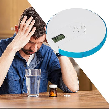 Automatic Pill Dispenser, 7-Day Pill Organizer with Alarm, Large Digital Display, Secure Medicine Storage, Up to 4 Daily Reminders for Timely Medication