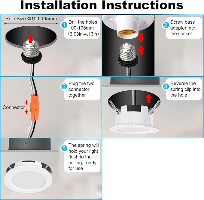 FVTLED Smart Recessed Ceiling Light 4 Inch Kit - 9W RGBWC Color Changing Bluetooth WiFi Recessed Downlights, Dimmable 2700K-6500K LED Can Lights with Remote & Smart Bridge - 10 Pack