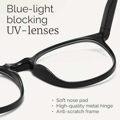 IBOANN Blue Light Glasses for Woman/Men, Fashion Blue Light Glasses Men, Fake Glasses Help Reduce Screen Fatigue