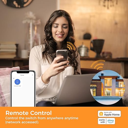 Refoss Smart Switch Single Pole 4 Pack, Smart Light Switch, Neutral Wire Required, Compatible with Apple HomeKit, Amazon Alexa, Voice Control, 120V AC, 2.4GHz Wi-Fi, No Hub Required