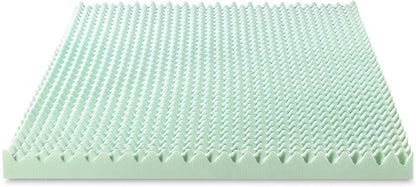 Best Price Mattress 4 Inch Egg Crate Memory Foam Mattress Topper with Calming Aloe Infusion, CertiPUR-US Certified, Short Queen