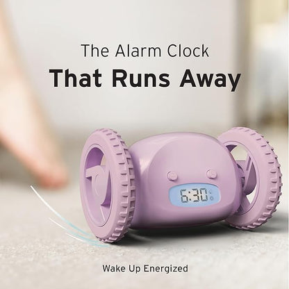 CLOCKY Alarm Clock on Wheels – Loud Rolling Alarm Clock for Heavy Sleepers | Runaway Clock That Jumps & Runs to Wake You Up | Funny Unique Gift for Adults, Teens & Kids Bedrooms (Wine)