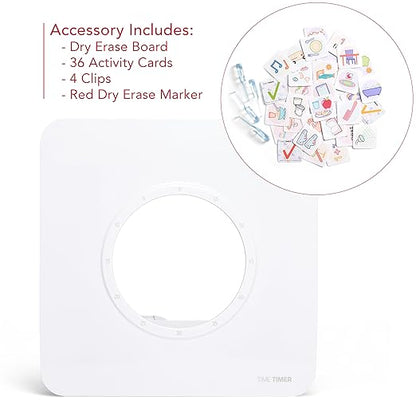 Visual Schedule Accessory for TIME Timer 8 inch Visual Timer - Dry Erase Board with Caddy, whiteboard Marker, and Pecs Cards - for Kids Classroom, Task Reminder, Routine Timer (Timer not Included)