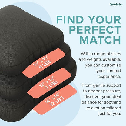 Calmier - 6 lb Sensory Weighted Pillow - Glass Bead Filled Hug Pillow - Ultra Plush Cozy Weight Sensory Pillows for Adults and Kids - Weighted Lap Pad (Light Gray- Fleece, 6 LBS)