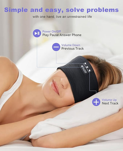 LOVE EYE Sleep Headphones Wireless Headband Headphones Bluetooth 5.4 for Side Sleeper Bluetooth Headband Earphones for Sports for tech Gadgets Gifts