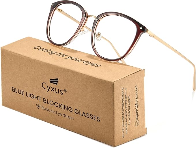 Cyxus Blue Light Glasses for Woman, Fashion Computer Glasses on Office Reduce Eye Strain Anti Migraine for Working Reading