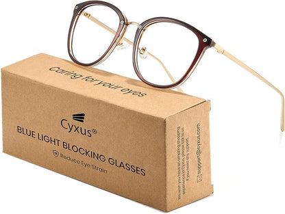 Cyxus Blue Light Glasses for Woman, Fashion Computer Glasses on Office Reduce Eye Strain Anti Migraine for Working Reading