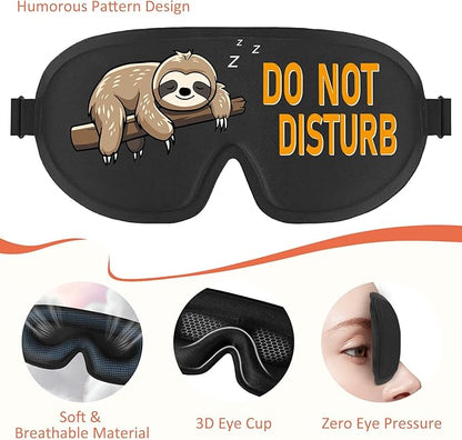 Funny 3D Zero Pressure Sleep Eye Mask for Men Women Side Sleeper, Adjustable Blackout Soft Breathable Eye Masks for Travel Nap Night Sleep, Humorous Gift Stocking Stuffers (DO NOT Disturb)