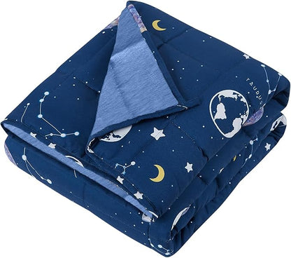 HOSUKKO Weighted Blanket - 2 lbs Cooling Navy Starry Sky Heavy Blanket - Small Size Breathable Blanket for Hot Sleepers(36 * 48 inches, 2 lbs)