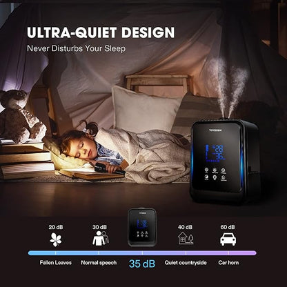 VIVOSUN 4.5L 2-in-1 Cool & Warm Mist Ultrasonic Humidifier with Essential Oil Box & Remote Control for Bedrooms, Offices, Plants, Babies, Dryness, and Skincare