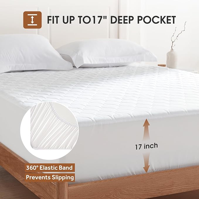 Heated Mattress Pad King - Bed Warmer with Memory & Preheat Functions, 2-10 Hour Auto Off & 9 Heat Settings, Double Controller, Fast Heating, Deep Pocket, Electric Mattress Pad King 78"x80"