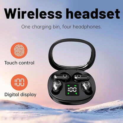 Wireless Bluetooth Headset，Tiny Size Invisible Earbuds，Sleep and Sports Earphones Set, 2 Pairs, Mini and Short Handle Design，for Work Sport Sleeping ﻿ ﻿ (Purple)