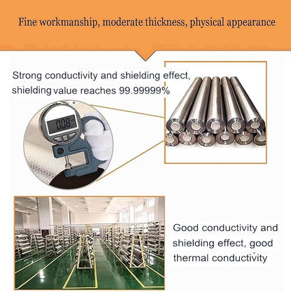 Radiation Protection Cloth EMF Fabric RFID Shielding Conductive Fabric Signal Blocking Cloth Shields for Anti Radiation, Anti Static, EMI Isolation,silver-4m