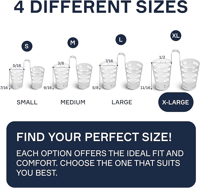 Nasal Dilators for Sleeping - 4 of X-Large ONLY (XL) Soft Silicone Nasal Cones - Nostril Opener - Nasal Expander for Breathing - Nose Vents - Anti Snoring Devices