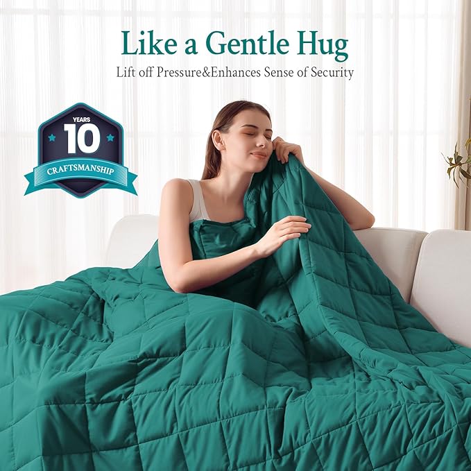 Topblan Weighted Blanket for Adults 15lbs, Soft Cooling Weighted Blankets, Breathable Heavy Blanket with Glass Beads for All Season, Sofa Bed, 60"x80" Queen Size