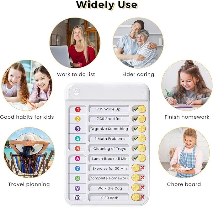 Chores Chart for Kids to Do List Checklist Chore Board ADHD Tools Magnetic Chore Chart with Sliders and Magnetic Marker for Fridge 2PCS White Chore Chart