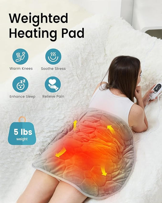 immtree Weighted Heating Pad for Deeper Pain Relief, 5lbs XXXL Size(29x24) with Fast Heat Technology, Heated Blankets for Adults, Relief for Back and Shoulder and Knee