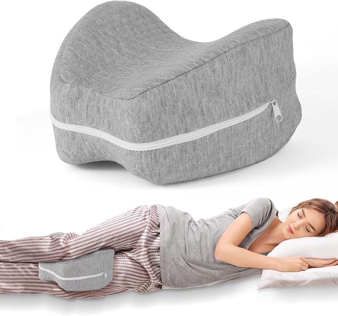 Knee Pillow for Side Sleepers for Back Pain,Leg Pillow for Side Sleepers, Memory Foam Cushion Knee Support Pillows,Pain Relief, Pregnancy Travel Pillow with Extra Washable Cover