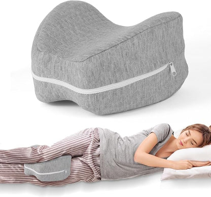 Knee Pillow for Side Sleepers for Back Pain,Leg Pillow for Side Sleepers, Memory Foam Cushion Knee Support Pillows,Pain Relief, Pregnancy Travel Pillow with Extra Washable Cover