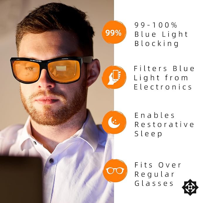 Luminere 99.9% Blue Light Blocking Glasses Anti Blue Light Men & Women, Eye Strain Relief Sleep