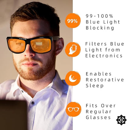 Luminere 99.9% Blue Light Blocking Glasses Anti Blue Light Men & Women, Eye Strain Relief Sleep