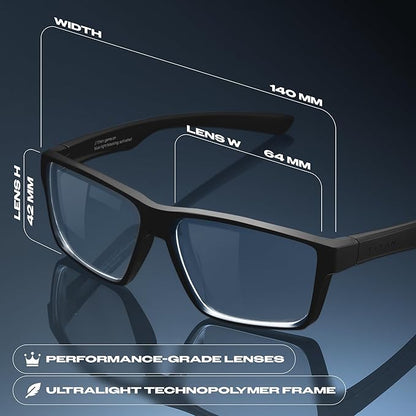 Titan Gaming Glasses, Blue Light Blocking, Night Driving Glasses for Men, Computer Protection Christmas Gift for Gamers